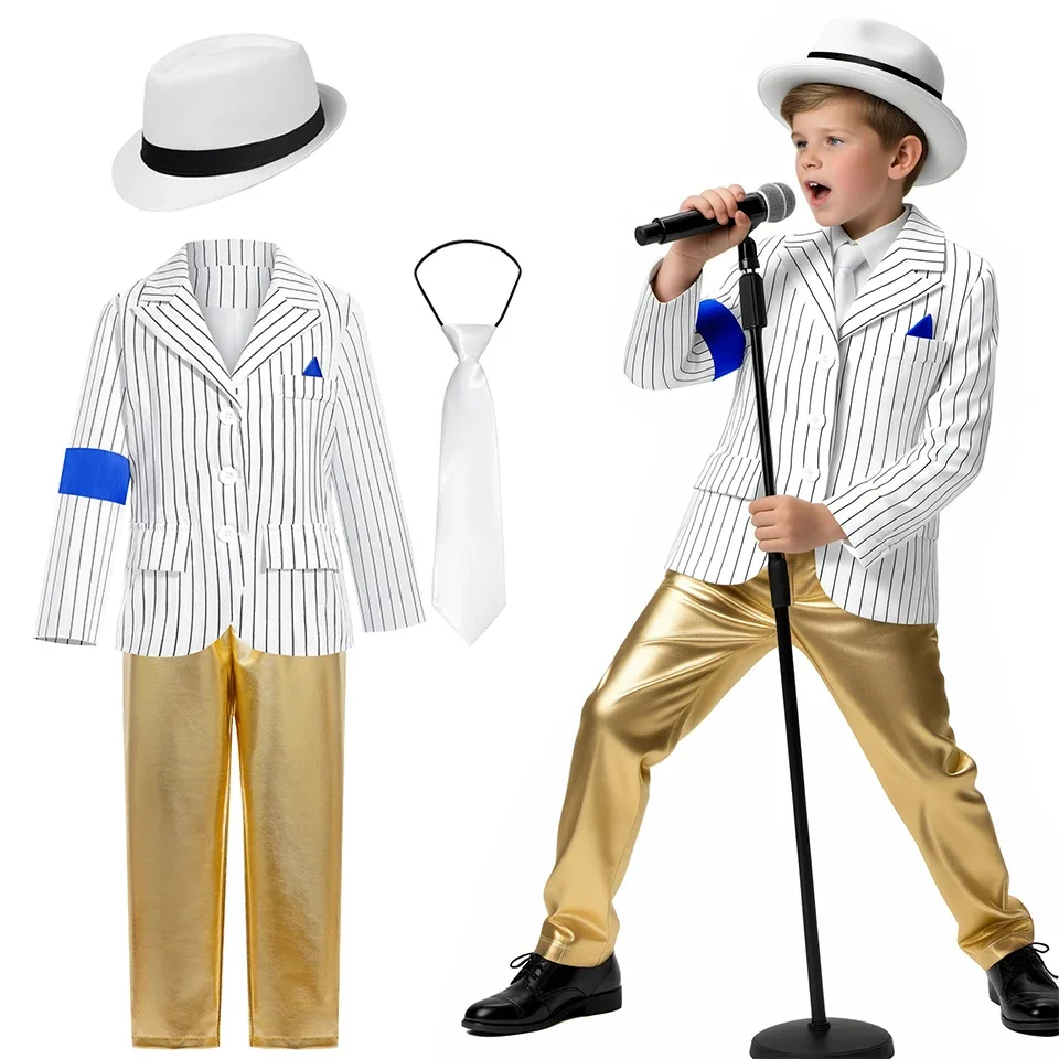 Michael Jackson  Outfits Halloween Cosplay 80s Pop Star Stage Performance  Costume Carnival Dance Disco  Clothes view 2