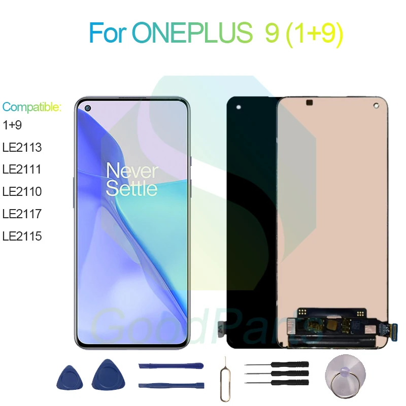 For ONEPLUS 9 LCD Display Screen LE2113, LE2111, LE2110, LE2117, LE2115 1+9 Touch Digitizer Assembly Replacement