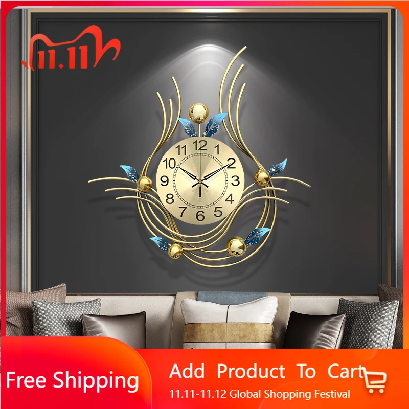 

Digital Art Mural Wall Watch Luxury Vintage Interior Metal Wall Art Wall Clocks Fashion Nordic Relogio De Parede Home Design