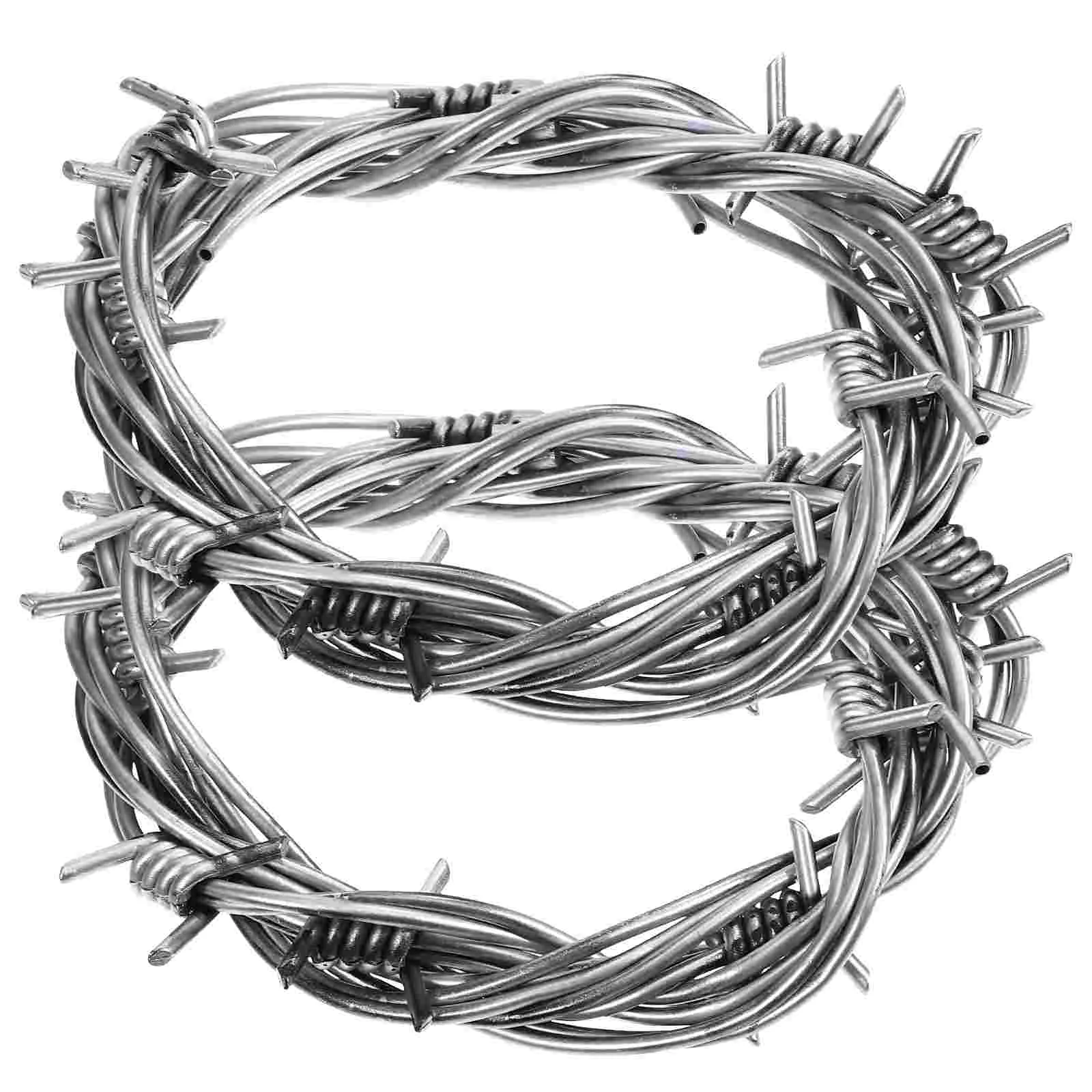 2 Pcs Simulation Wire Chain 240cm Haunted House Fake Barbed Wire Plastic Prank Toys Garland Decor Halloween Party Props