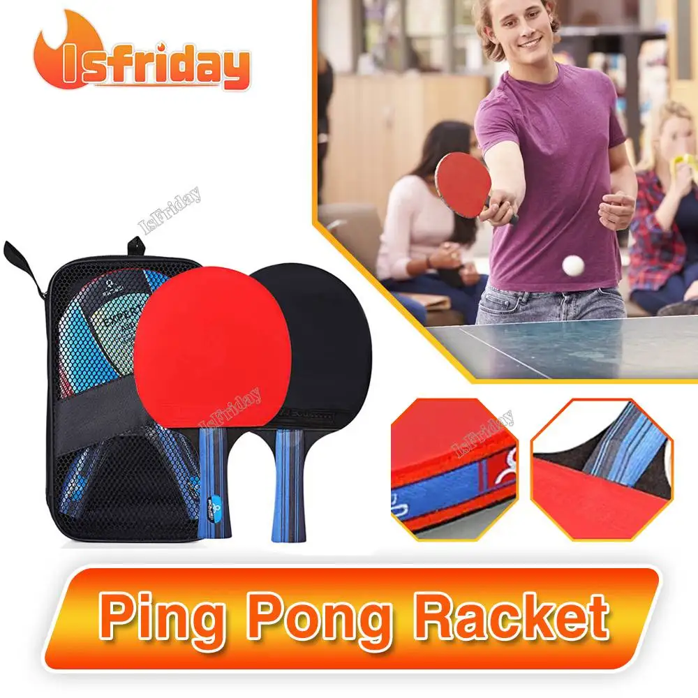 

2PCS Ping Pong Racket Table Tennis Beginners 3 Star Training Set Pimples-in Horizontal racket Rubber Hight Quality Blade Bat