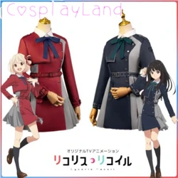 Anime Cosplay Lycoris Recoil Cosplay Wig Inoue Takina Nishikigi Chisato Costume Lycoris Recoil Costume Uniform Suit Girls Dress