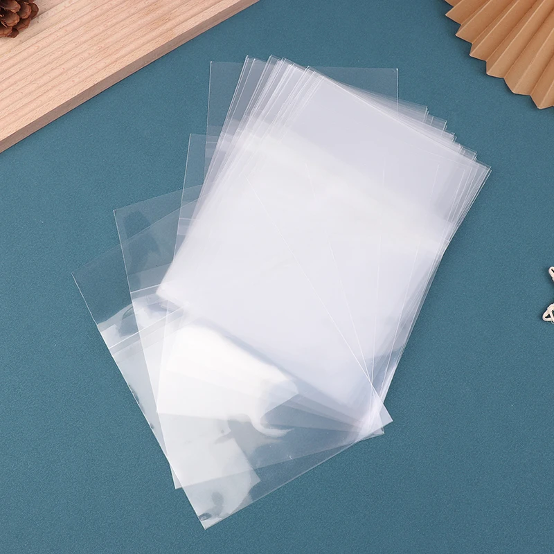 100/50Pcs Transparent Resealable CD Bags Plastic Outer Sleeves For CD Tape Vinyl Record Discs Protect Sleeves