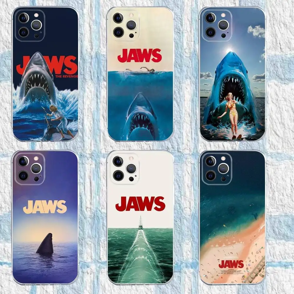 

Movie J-Jaws Phone Case For iPhone 16,15,14,13,12,11 Pro,Max,Plus,X,XS,XR,SE,Mini Transparent Silicone Soft