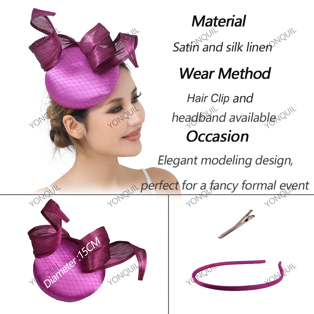 Высококачественный шелковый льняной и атласный свадебный головной убор, женский головной убор-волшебник с цветком для коктейльных гонок, аксессуары для волос