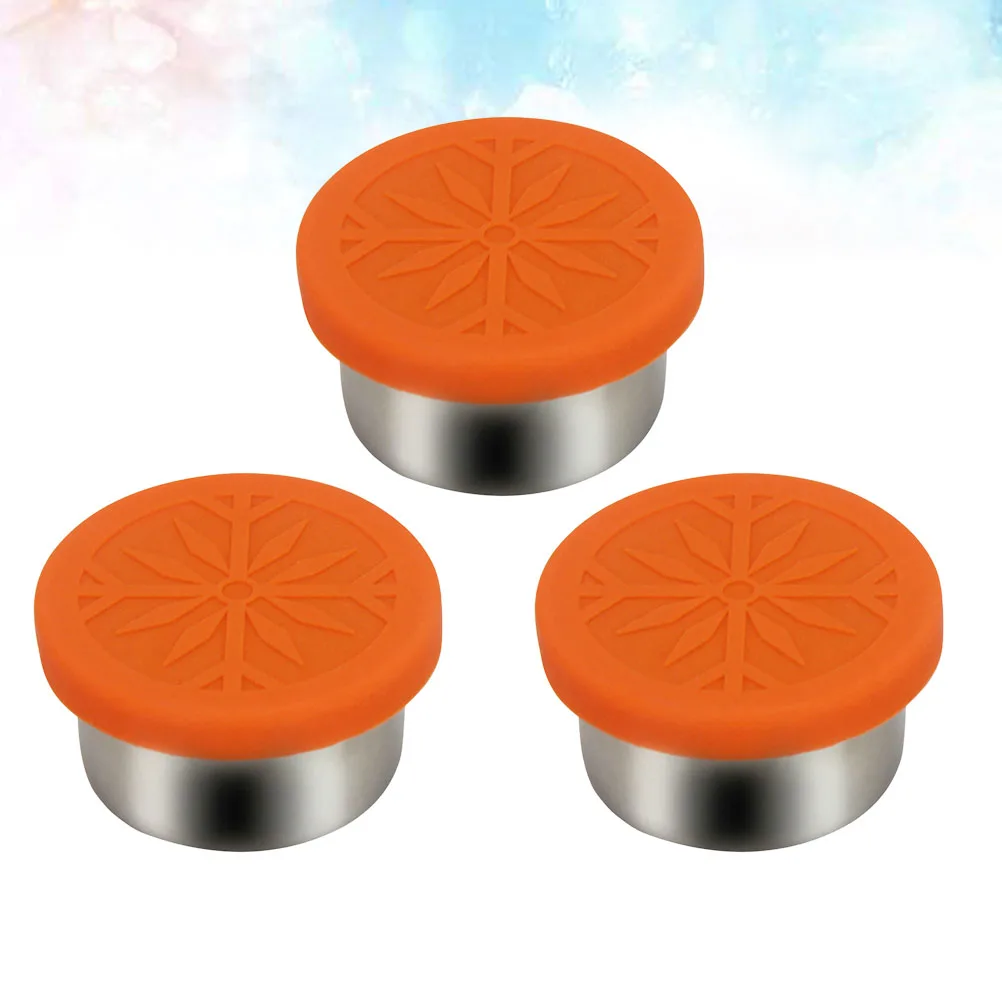 

3 PCS Stainless Steel Seasoning Jar Food Storage Pot Practical Kitchen Supplies Accessories Crisper