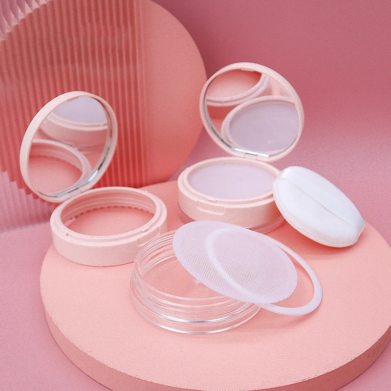 1Pcs 8g Portable Box Empty Loose Container With Sieve Mirror Sifter Loose Jar Travel Makeup Container Cosmetic Packaging Box