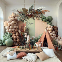 102/189pcs Safari Jungle Balloon Garland Kit Apricot Dusty Green Coffee Balloon Arch 2nd Birthday Baby Shower Sage Bridal Shower
