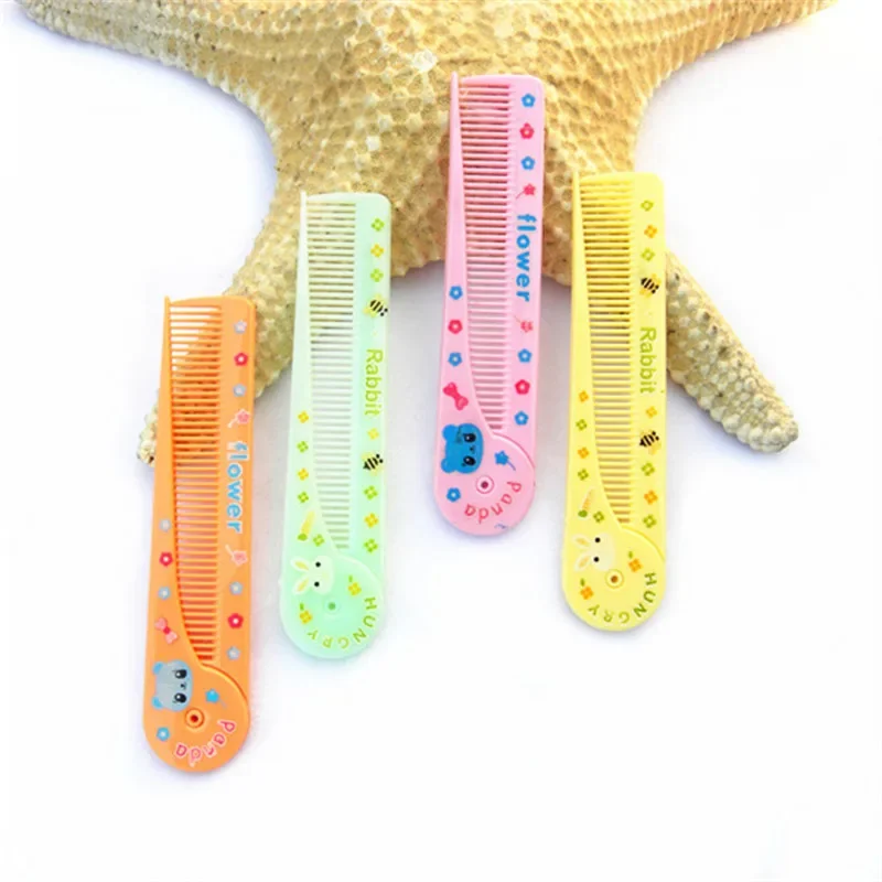 Baby Cute Cartoon Folding Hairbrush Kids Portable Pointed Tail Comb for Children Boys Girls Baby Hair Care Comb Edge Brush