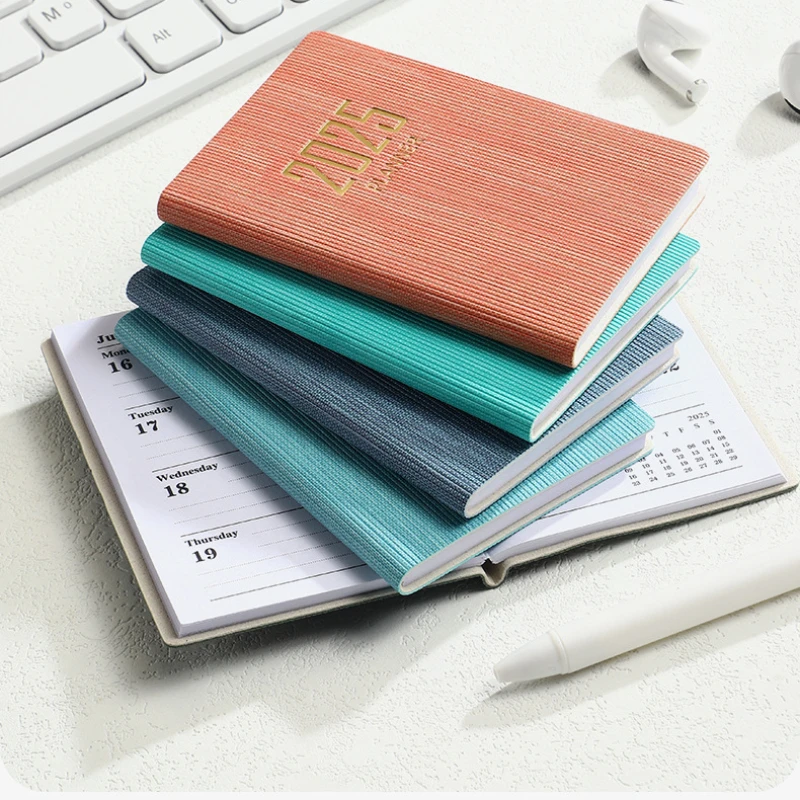 English A7 Mini Pocket Notebook 12 Months Taking Notes 2025 Schedule Planner Notepad Academic Weekly Agenda Diary Notepad