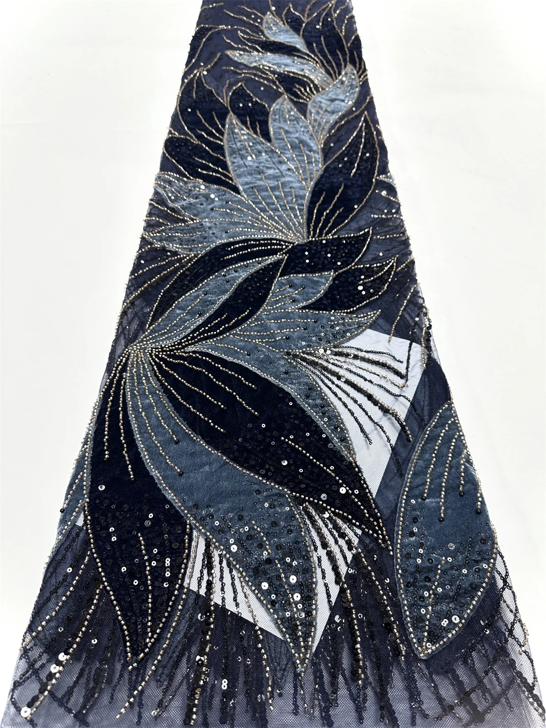 Afrikanischer Tüll-Perlen-Spitzenstoff, französischer Braut-Pailletten-Spitzenstoff, 2025, luxuriöser nigerianischer Pailletten-Tüll-Spitzenstoff, Material für Kleid