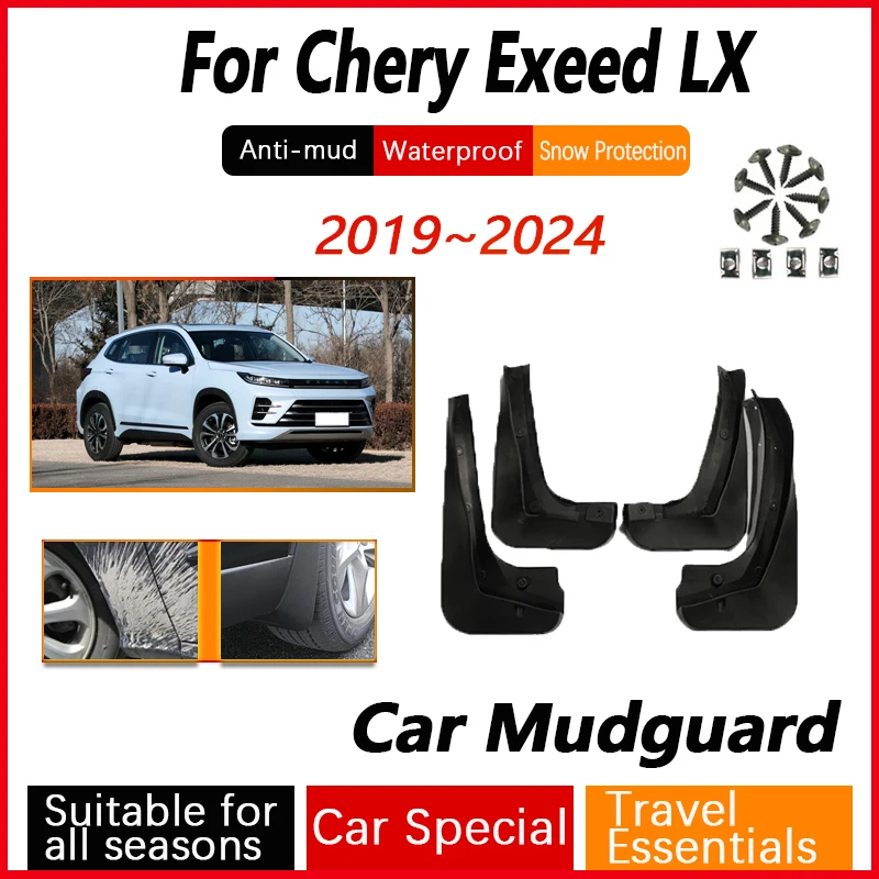 

For Chery Exeed LX Zhuifeng Xtrim LX 2019~2024 Car Wheel Fender Antifreeze Mudguards Splash Mud Guards Mudflaps Auto Accessories