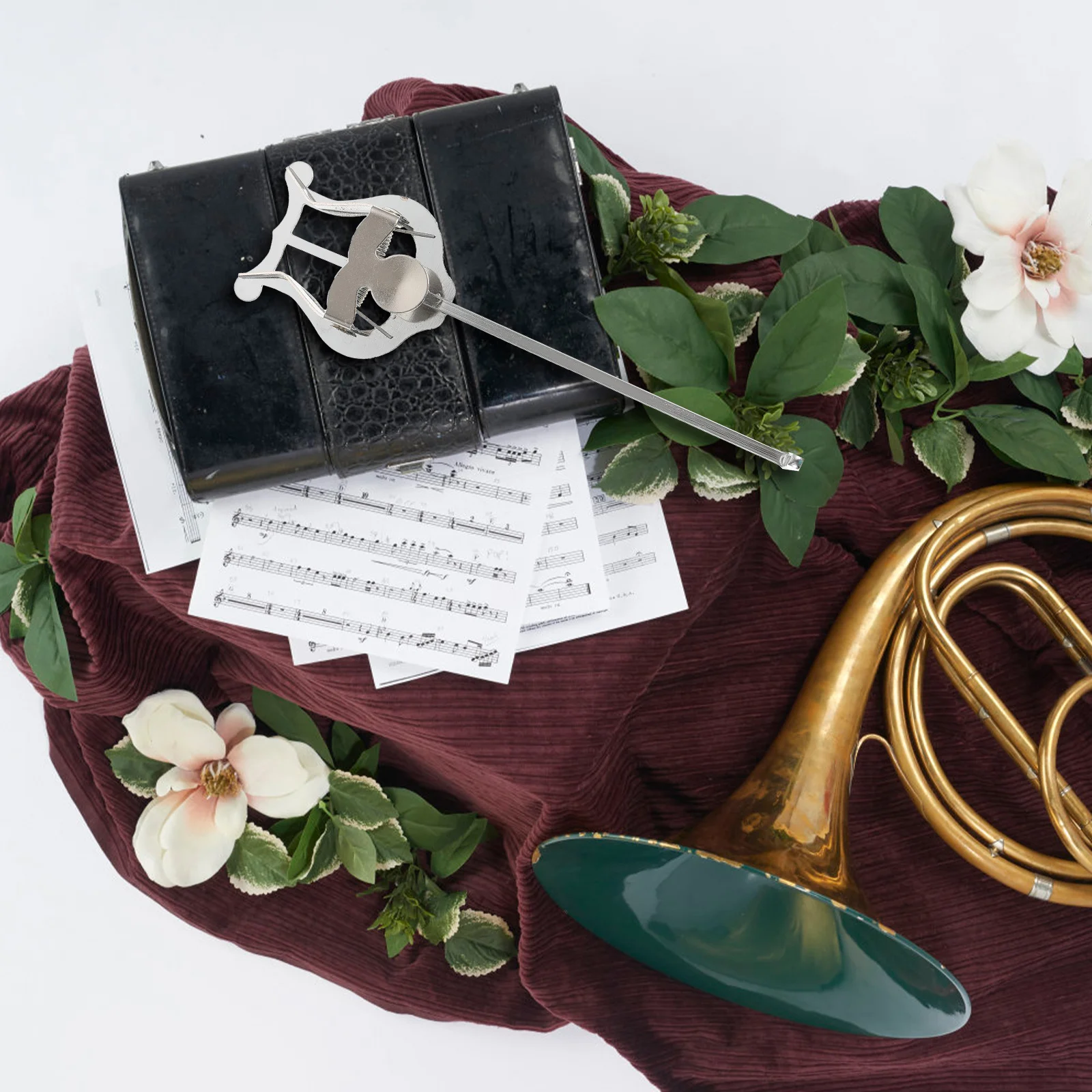 

French Horn Music Score Clip Portable Sheet Music Holder For Marching Band Durable Notation Rack Lightweight Horn Accessory