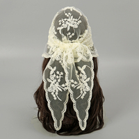 Hollow Out Scarf Embroidery Hair Scarf Lace Headband Vintage Solid Color Triangle Women Travel Photo Headband Fashion Bandanas
