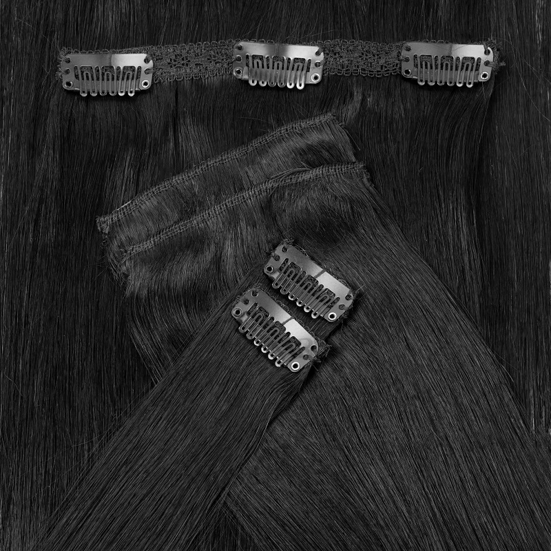 Extensão de Cabelo com Clip, Natural e Real, Extensão de Cabelo Humano Remy com Clip, Dupla Camada para Mulheres