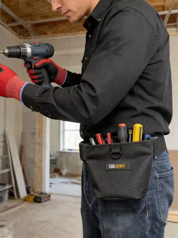 TOOLHUWEI Nagel-Organizer: Robuste Hüfttasche für Nägel & Schrauben – Wasserdichtes, multifunktionales Werkzeugpaket zur Aufbewahrung – Detail 3