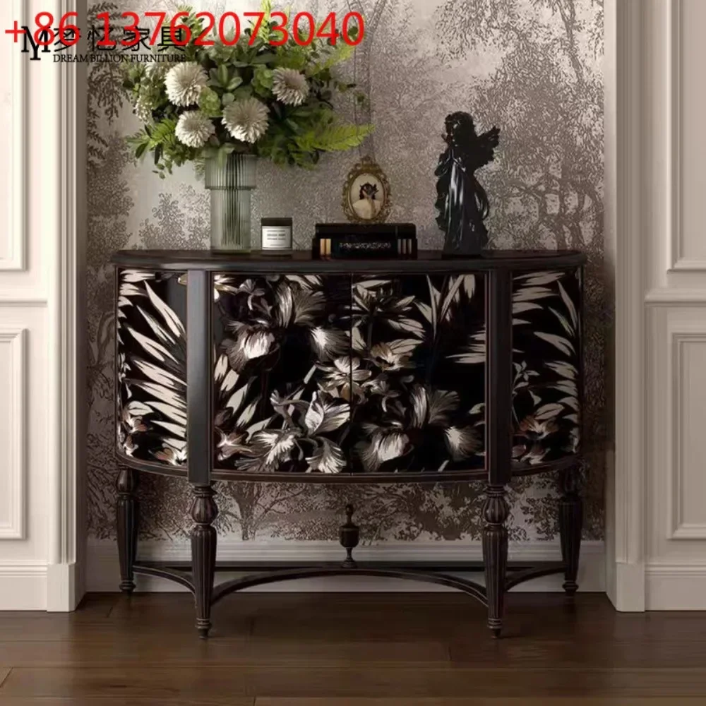 

French retro painted entrance cabinet modern simple decorative