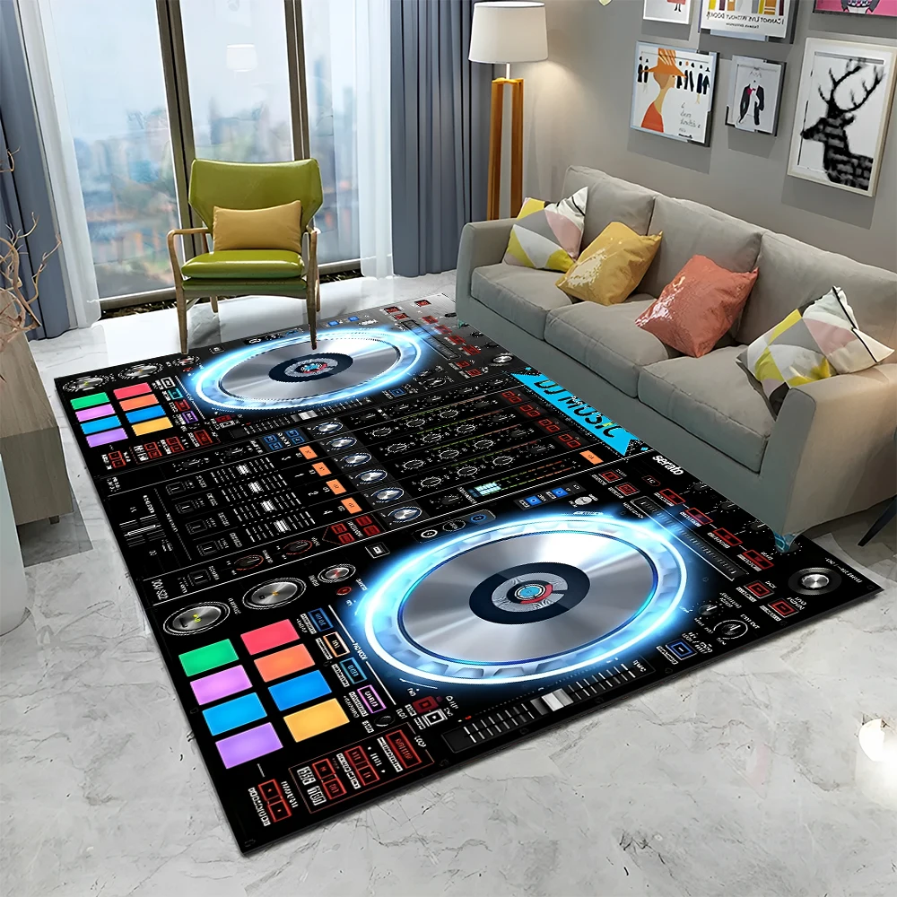 3D DJ Music Screen Keyboard Cartoon Carpet Rug for Home Living Room Bedroom Sofa Doormat Decor,Child Area Rug Non-slip Floor Mat