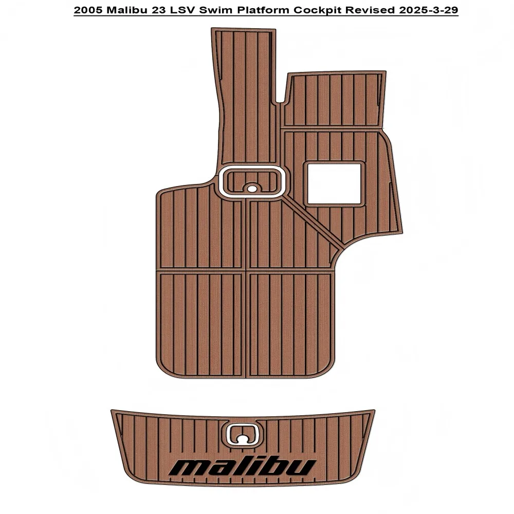 

2005 Malibu 23 LSV Плавательная платформа Кокпит Pad Лодка EVA Искусственный тиковый коврик для пола SeaDek MarineMat Gatorstep Стиль Самоклеящийся ZY