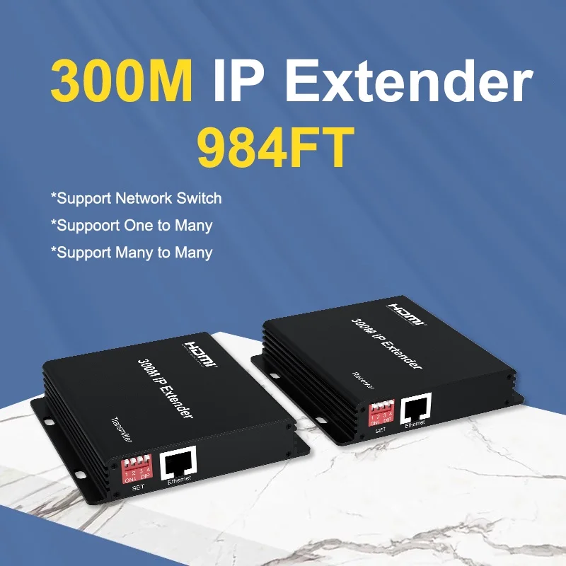 

300M IP Extender Via RJ45 Cat6 Cable HDMI Ethernet Extender 1080p Video Transmitter and Receiver for PS4 Camera PC To TV Monitor