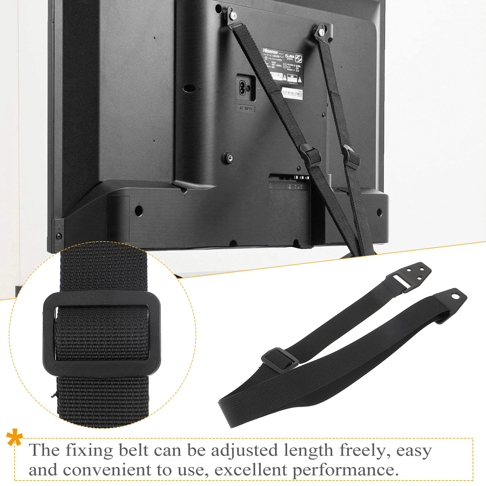 

2pcs Anti-Drop Straps Adjustable Heavy Duty Fixing Belts niture Safety Anti-Tip Vibration Resistant Home Fixing Strap