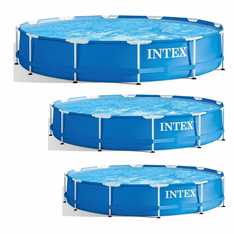 Intex 28202 Durable Pool 3.05M*76CM Piscine Garden Outdoor Rectangle Metal Frame Above Ground Swimming Pool