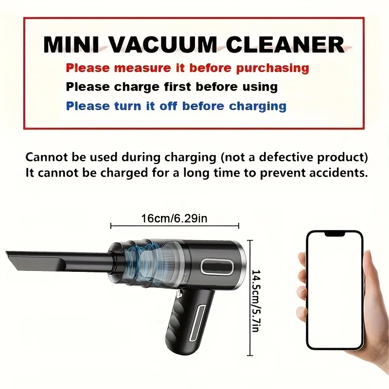 Portable wireless handheld vacuum cleaner | Belibuy upgrade, strong suction, suitable for cars, offices, homes | USB charging, l