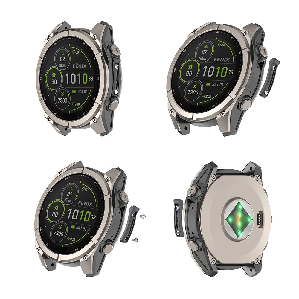 Tira de parachoques de Metal para Garmin Fenix 8 Tactix 8 Quatix 8 47mm 51mm Protector de aleación de Zinc antigolpes