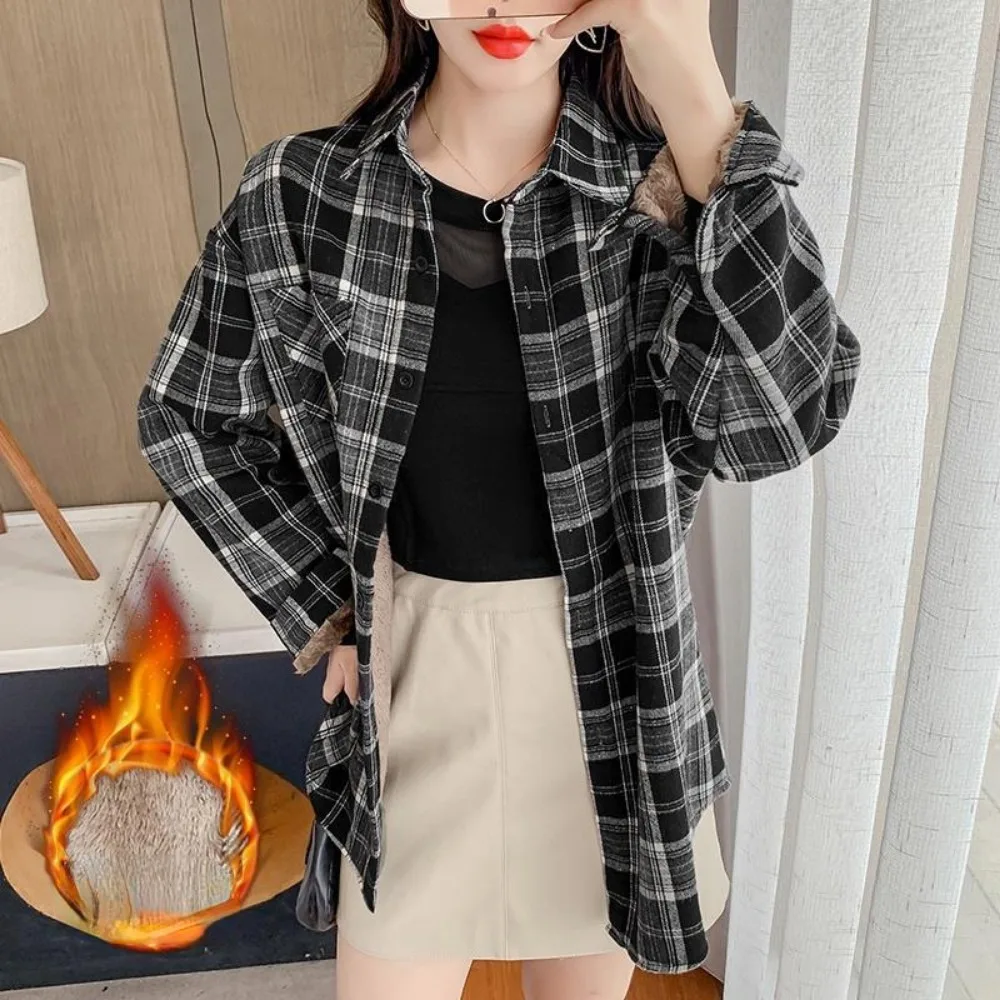 2023 New Loose Design Cotton Plaid Shirt Women Young Style Long Sleeve Blouses Casual Shirts Lady Tops Clothes Blusas  blouse