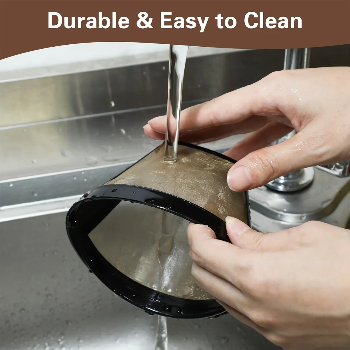 سلة فلتر اسبريسو قابلة لإعادة الاستخدام، مرشحات صانع القهوة المخروطية القابلة لإعادة الملء لملحقات قهوة النينجا، كوب وسادة سهلة التنظيف