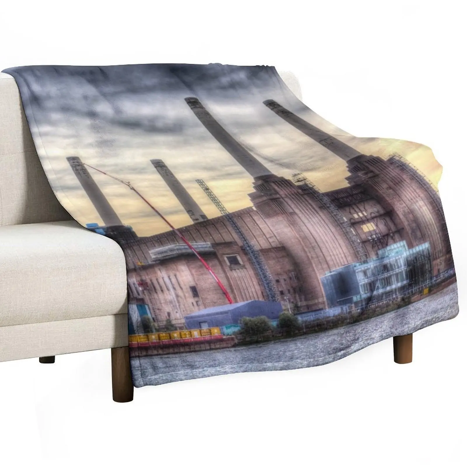 Battersea Power Station London Throw Blanket Decoratives Furrys Blankets