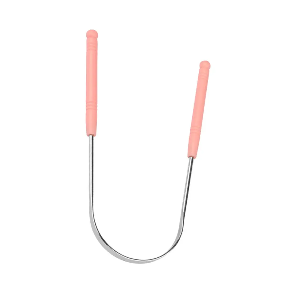 

Coated Tongue Cleaner Scraper Reusable Oral Care Tool for Adults Ergonomic Anti-Slip Handle Curved Design Food Grade