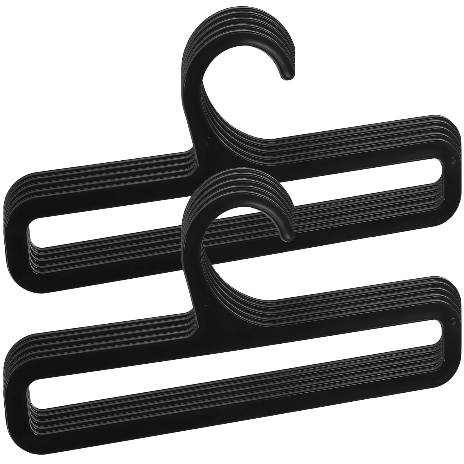 

10pcs Scarf Hangers Black Color Plastic Material Closet Organizer For Ties Belts Accessories Home Store Display Rack