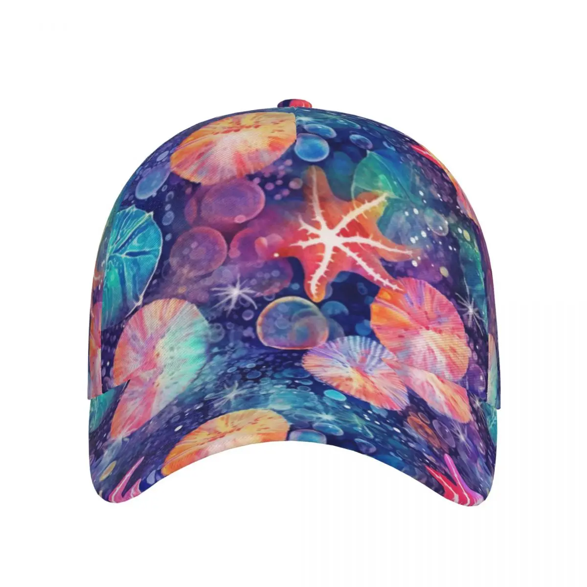 Unisex Outdoor Sport Sunscreen Baseball Hat Running Visor Cap Starfish Colorful