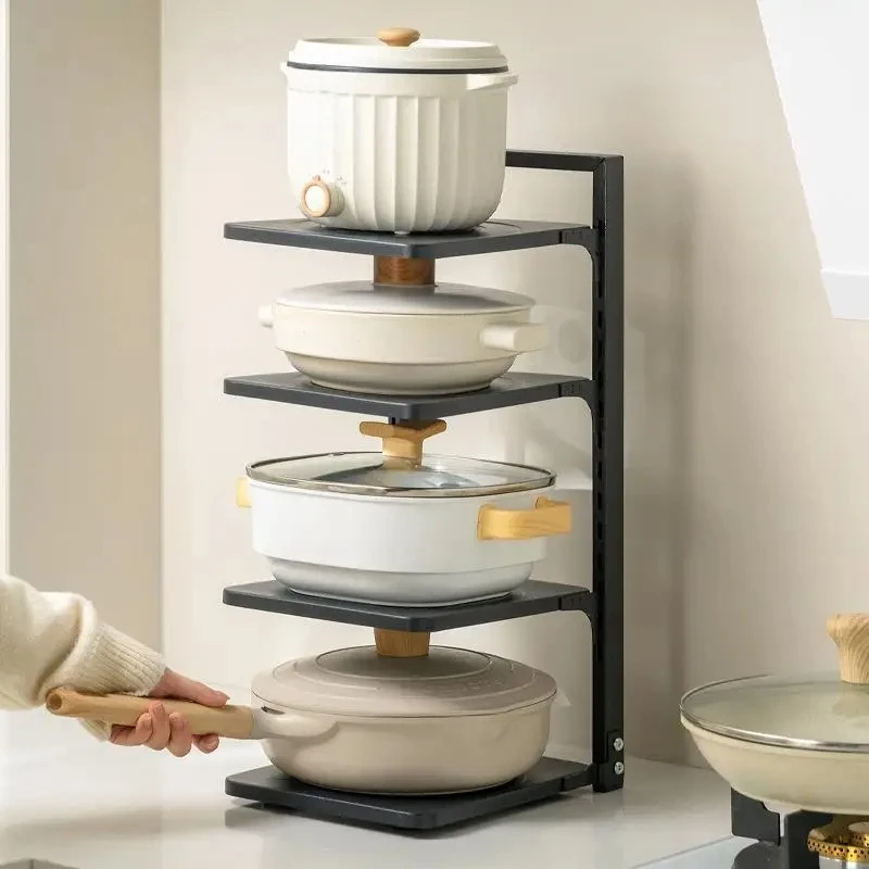 

Современный простой многослойный органайзер для кастрюль под раковиной, боковой кухонный шкаф для хранения плиты для домашнего использования