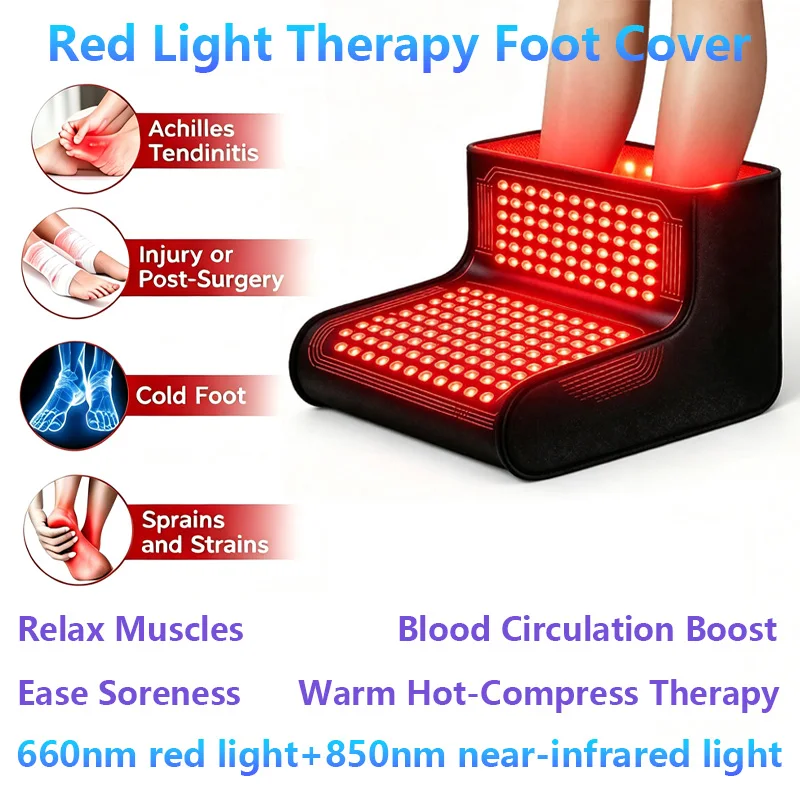 Red Light Therapy Foot Cover 660nm 850nm NIR Light Device Relax Muscles Relieve Soreness Improve Circulation Home Foot Care
