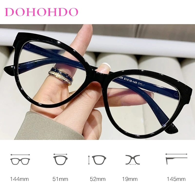 Moda olho de gato óculos ópticos femininos marca designer para homem usar computador trabalho de escritório anti-luz azul retro óculos feminino Очки