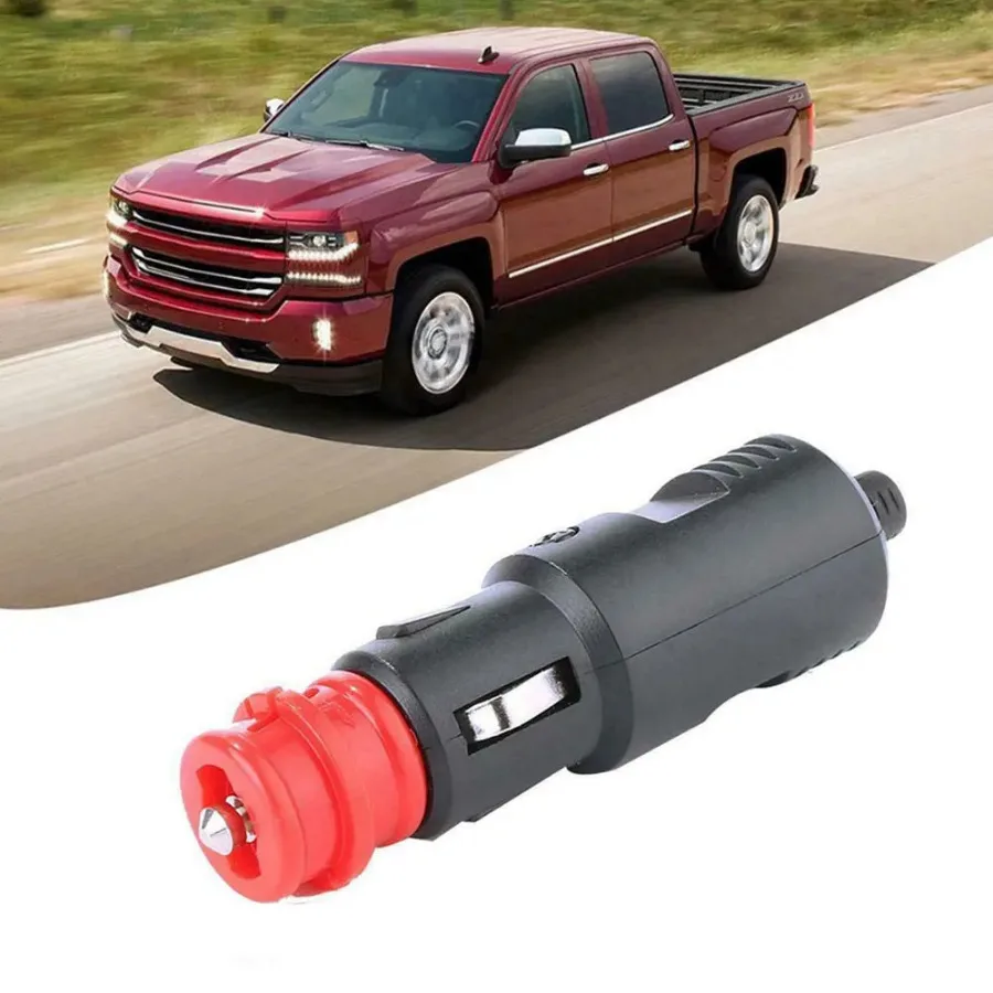 

Universal Car 12V-24V Red Cigarette Lighter Plug Socket Power Plug Connection Cigaret Socket Adaptor Male Plug Car Accessories