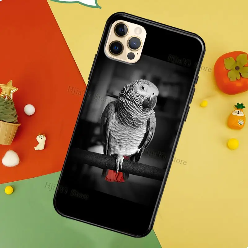 African Grey Parrot Soft TPU Cover For iPhone 13 12 Mini 11 14 Pro Max XS 6S 7 8 Plus 5S SE 2020 X XR Phone Case