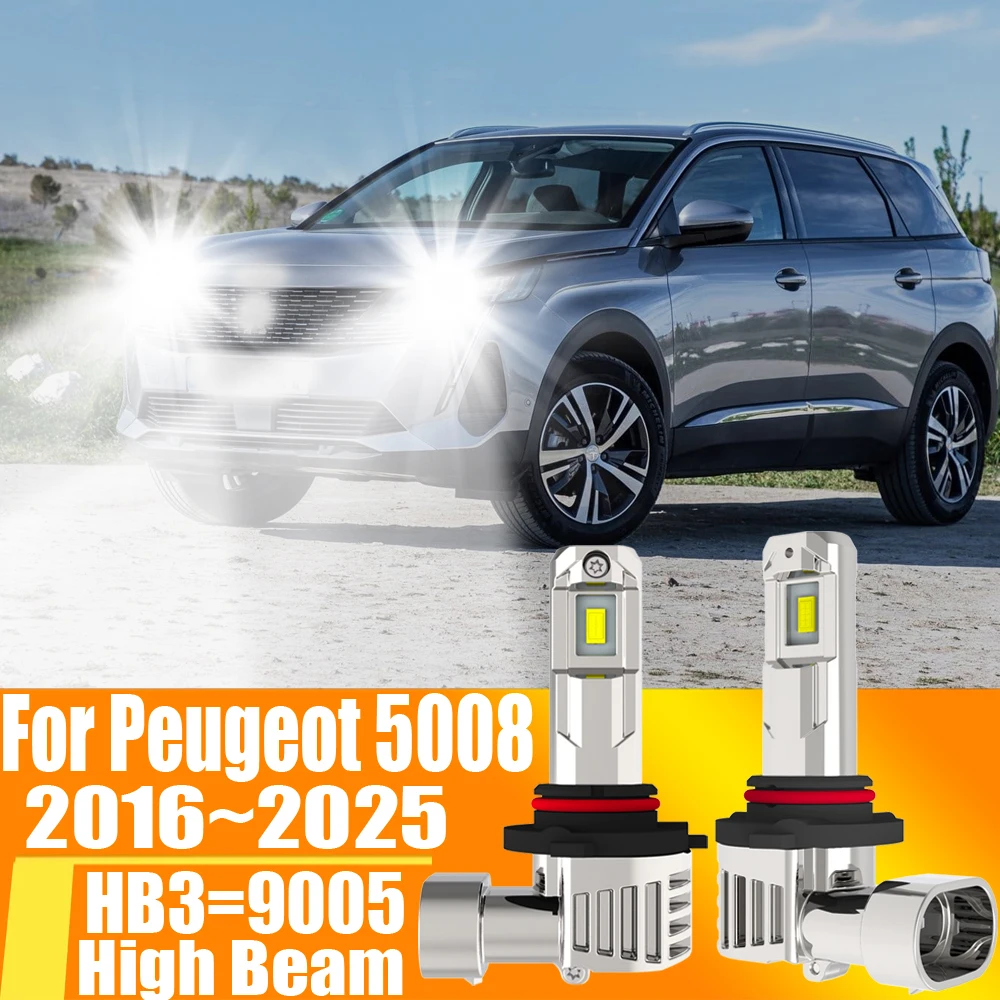

2x HB3 9005 светодиодные фары Canbu Автомобильная лампа высокой мощности 6000K ксеноновый белый свет мото диодная лампа 12 В 55 Вт для Peugeot 5008 2016 ~ 2025