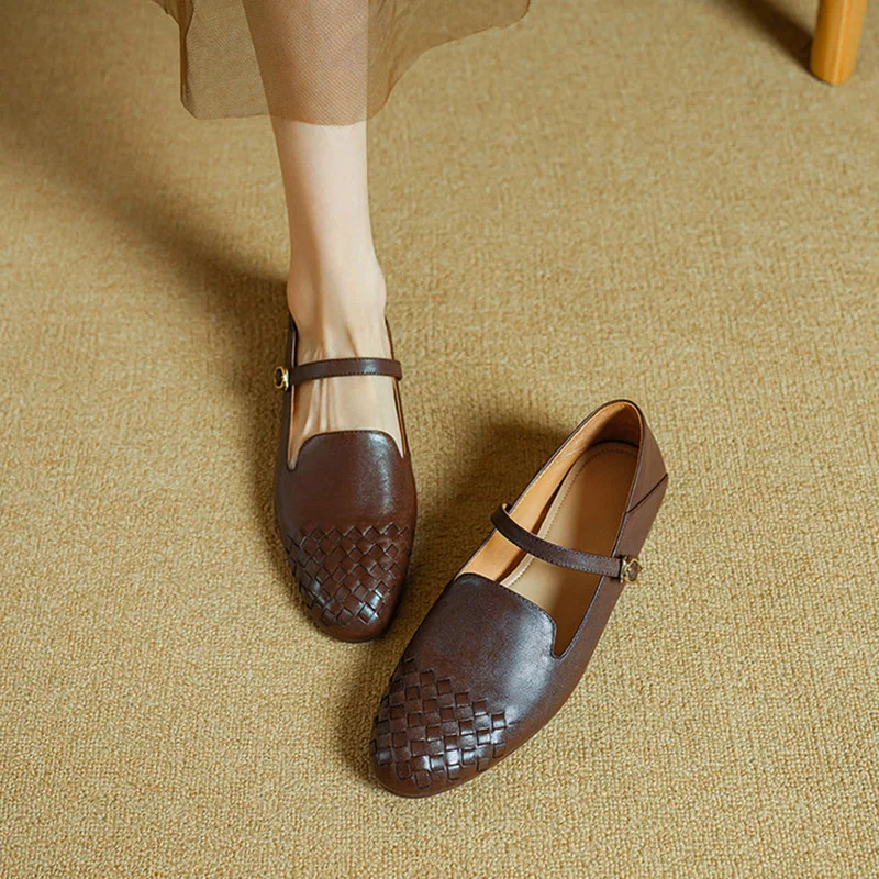 phoentin-zapatos-mary-janes-de-cuero-genuino-con-punta-redonda-retro-para-mujer-tacones-bajos-de-1cm-zapatos-planos-de-ballet-suaves-zapatos-de-tacon-marrones-tejidos-ft5086