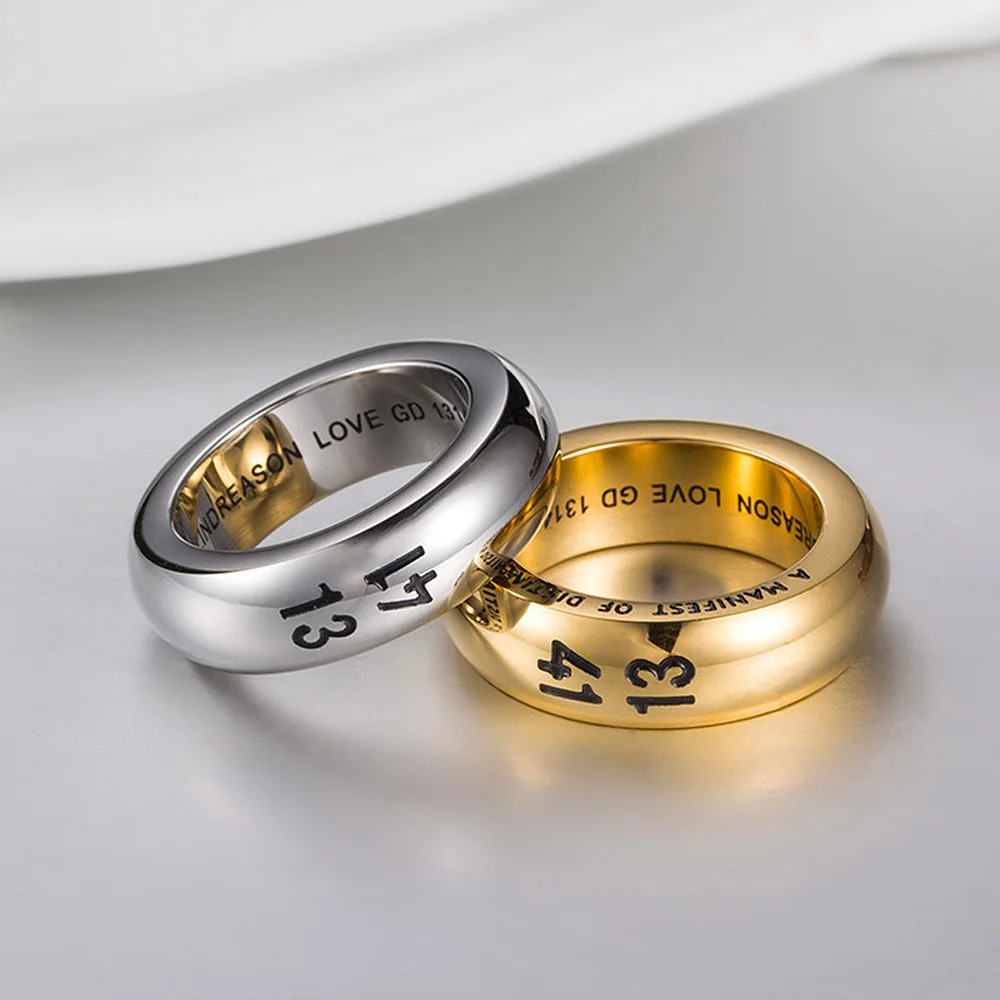 Punk Simple Boy Girl Engagement 1314 Couple Ring For Men Women Stainless Steel Love Life Forever Ring Fashion Jewelry Gift