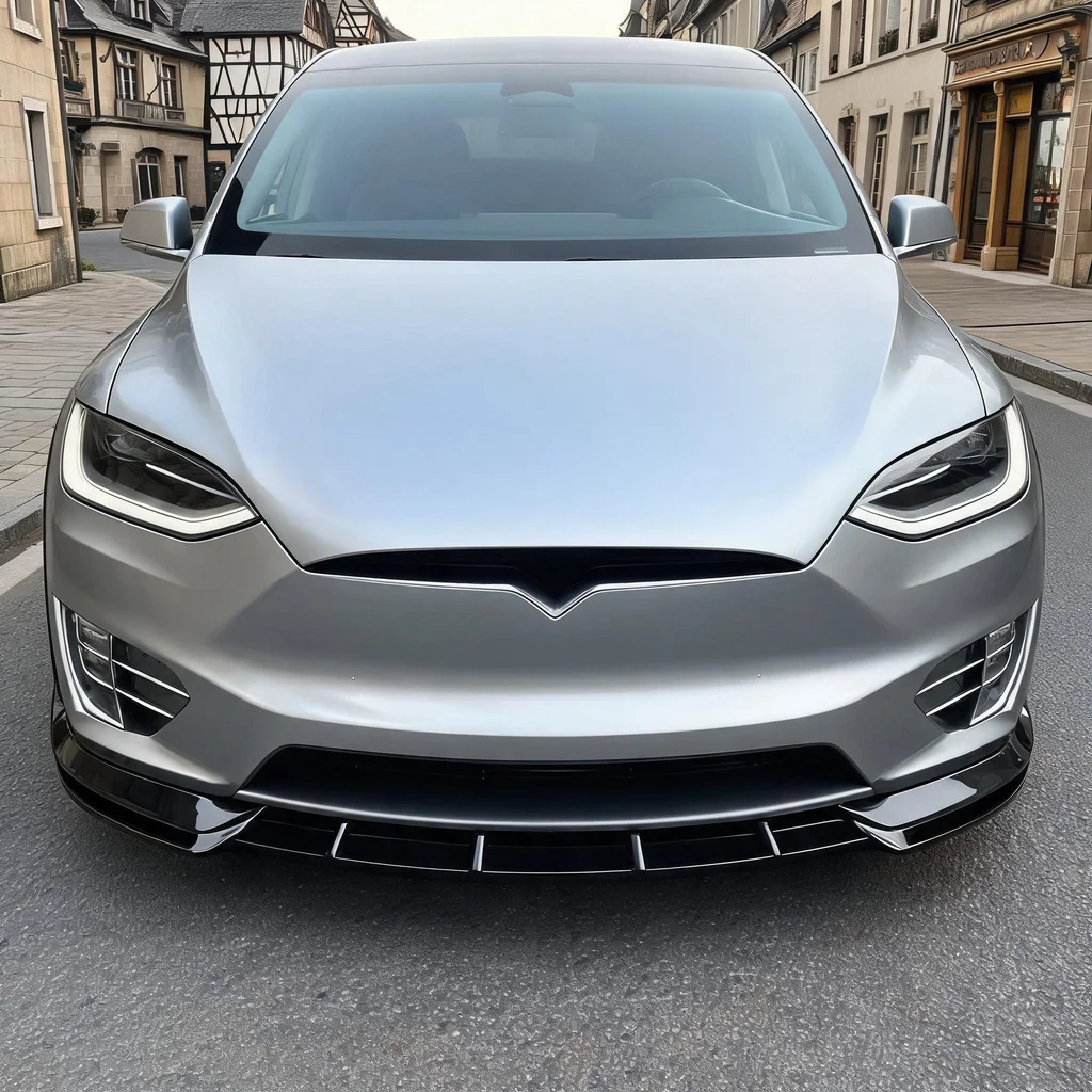Front Bumper Lip Splitter Spoiler For Tesla Model X 2017-2020 ABS Black Carbon Fiber Look Lower Chin Small Body Kit Drill Mount