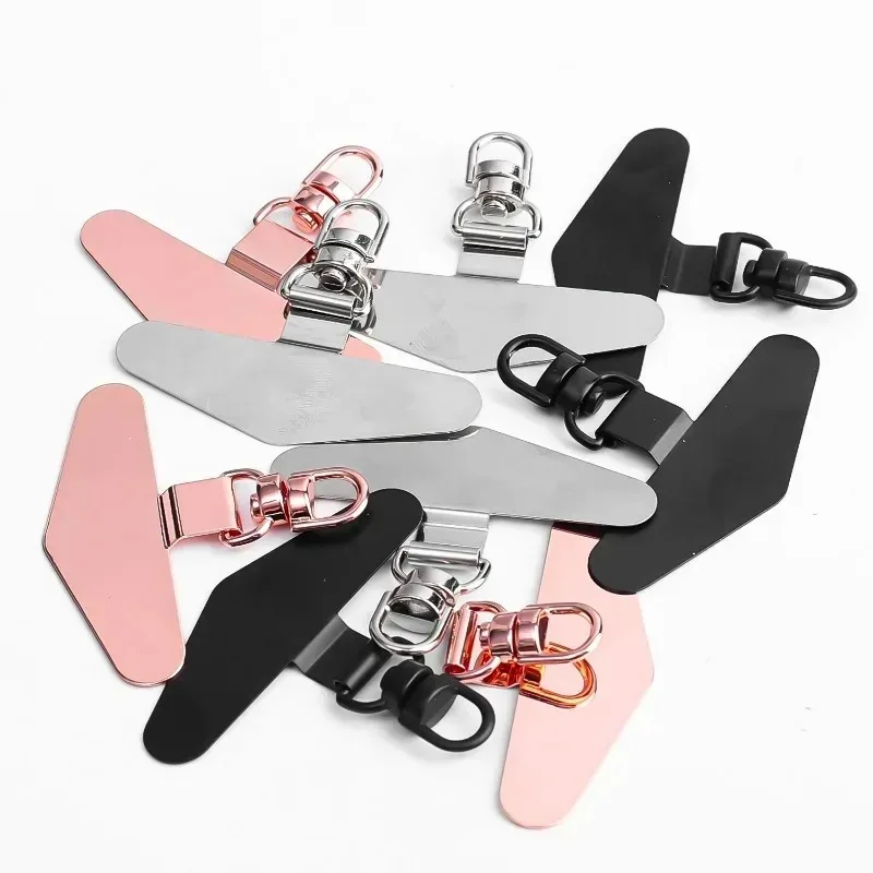 6-1PCS Phone Lanyard Connect Patch Anti-lost Replacement Stainless Steel 360 Rotatable Mobile Phone Safty Patch Gasket Tab Clip