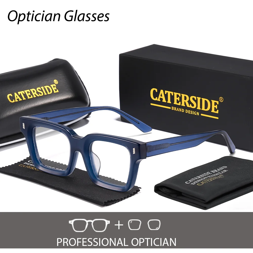 

CATERSIDE New Men's Optical Glasses High Quality Acetate Prescription Eyeglass Women's Luxury Customization Square Eyeglass Lens