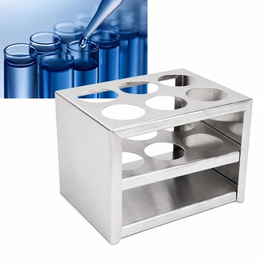 30mm，6 Holes Metal Tube Rack 30Mm Aperture 6 Holes Sample Tube Holder Solid Round Hole Tube Storage Rack Sample Placing