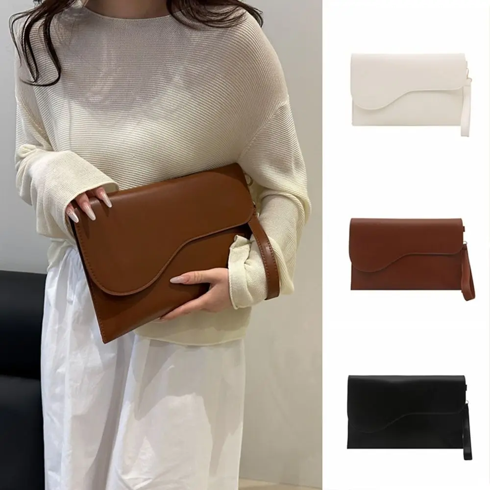 Einfache einfarbige Datei-Einkaufstasche, Büro- und Business-Aktentasche, lässige PU-Leder-Dokumenten-Handtasche für Männer und Frauen