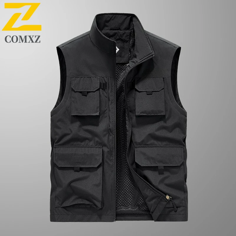 Men Fishing Gilet 2025 New Lightweight Outdoor Multi Pocket Sleeveless Waistcoat Apparel Sporty Casual Adventure Breathable Vest