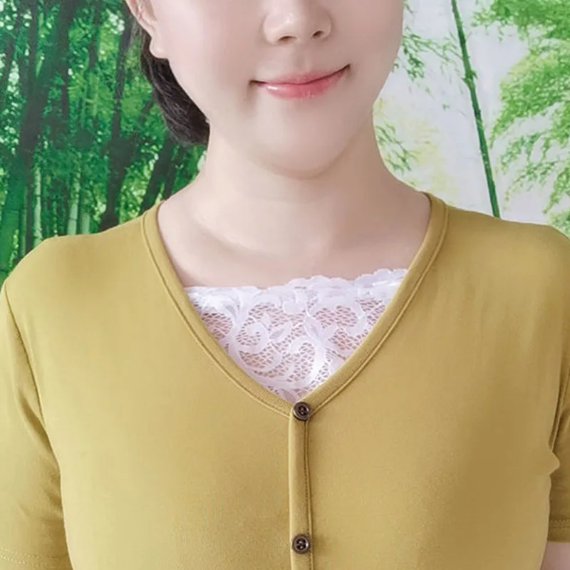 1PC Modesty Panel Lace Camisole Quick Easy Clip-on Bra Wrapped Chest Thin Breathable Fragment Overlay