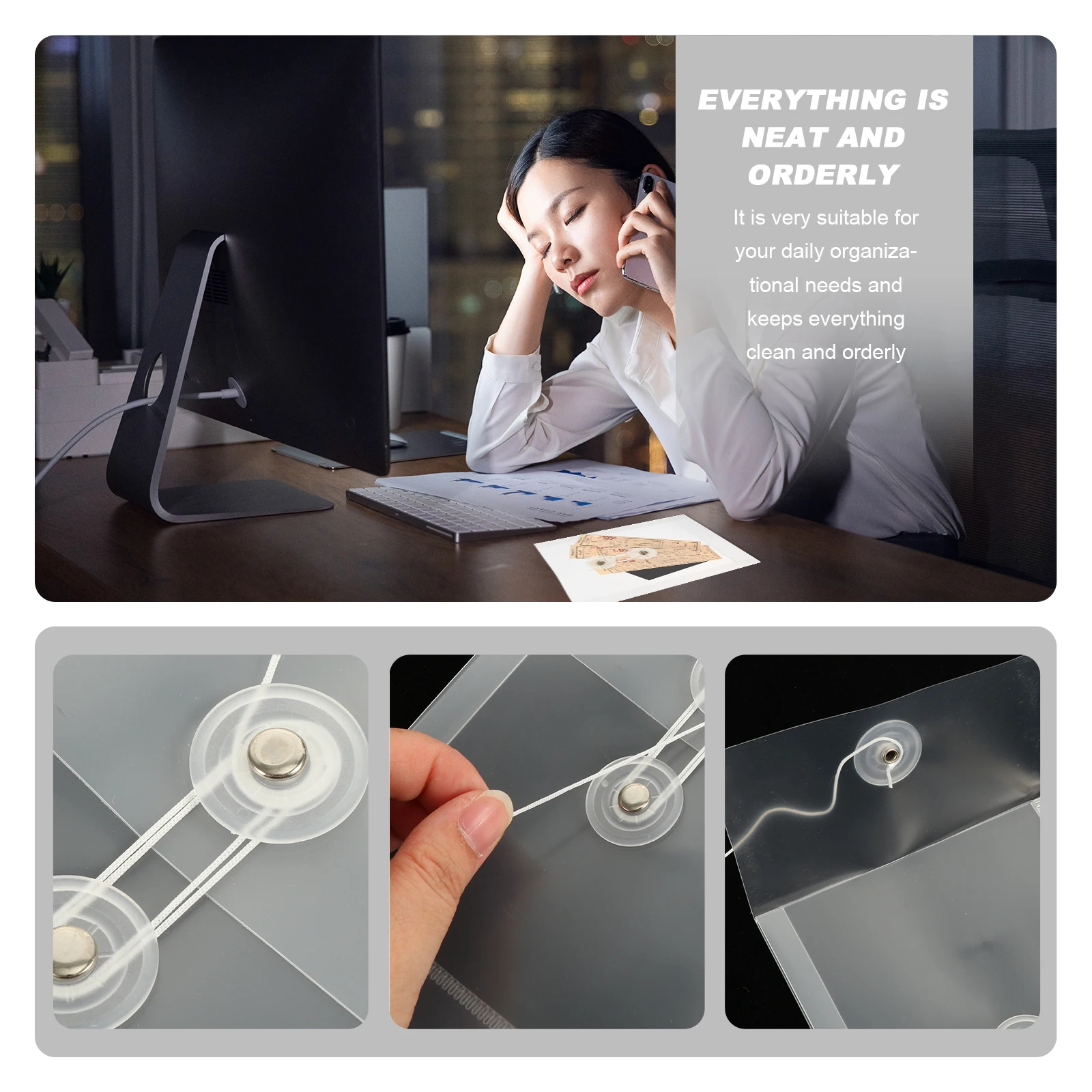 10Pcs File Organizers Mini Stationery Pouches Tough PP Material for Receipts Cards Coupons Office School Travel Document Folders